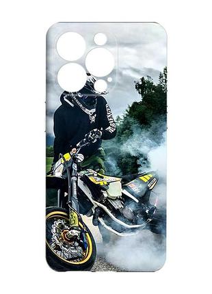 Чехол с защитой камеры на iphone 15 pro max :: мото драйв (принт 68)