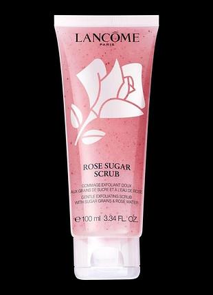 Цукровий скраб для обличчя lancôme rose sugar scrub — люкс догляд — оригінал