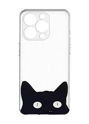 Чохол із захистом камери на iphone 15 pro :: котик (принт 119)