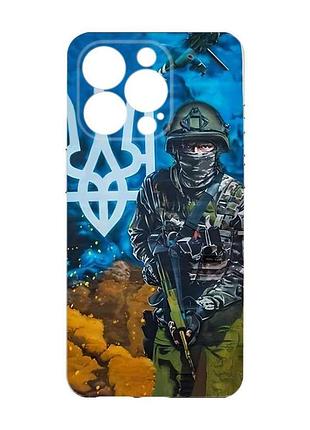 Чехол с защитой камеры на iphone 15 pro защитник (принт 349)