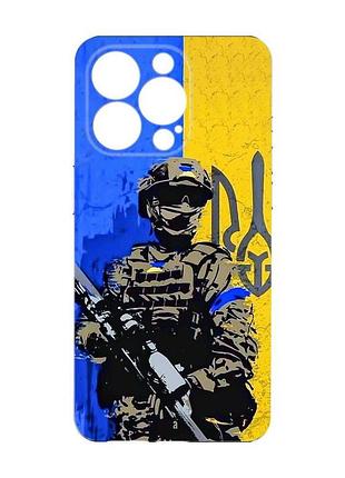 Чехол с защитой камеры на iphone 15 pro :: солдат (принт 350)