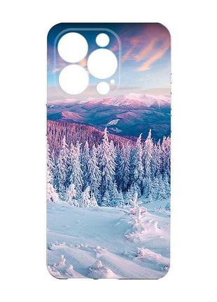 Чохол із захистом камери на iphone 15 pro max :: зимові гори (принт 163)