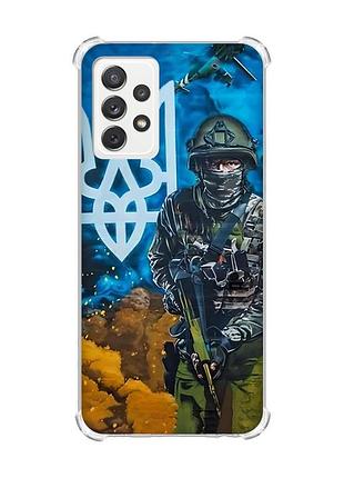 Чехол с утолщёнными углами на samsung galaxy a72 (a725) :: защитник (принт 349)
