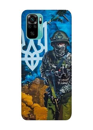 Матовый чехол с красными боками на xiaomi redmi note 10 / note 10s :: защитник (принт 349)