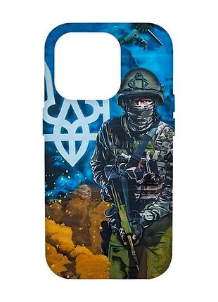 Матовый чехол с бирюзовыми боками на apple iphone 14 pro max :: защитник (принт 349)