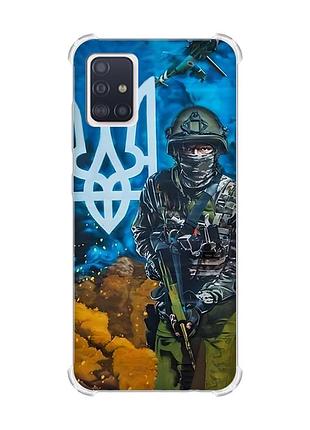 Чехол с утолщёнными углами на samsung galaxy a71/a715 :: защитник (принт 349)