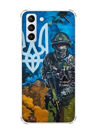 Чохол з потовщеними кутами на samsung galaxy s21 (g991) :: військовий (патріотичний принт 349)