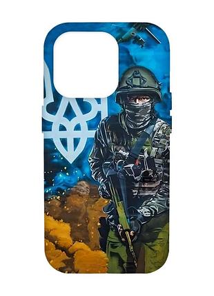 Матовый чехол с черными боками на apple iphone 14 pro max :: защитник (принт 349)