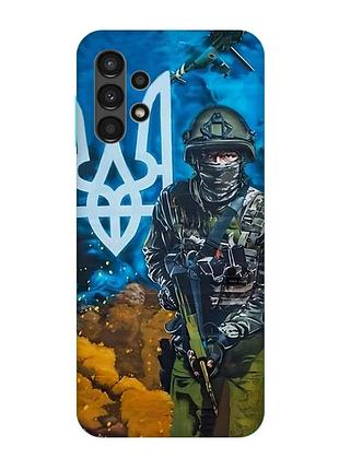 Матовый чехол с бирюзовыми боками на samsung galaxy a13 4g :: защитник (принт 349)