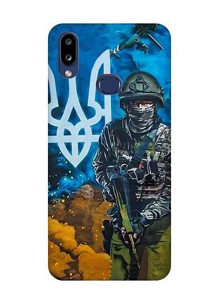 Матовый чехол с красными боками на samsung galaxy a10s (a107) :: защитник (принт 349)