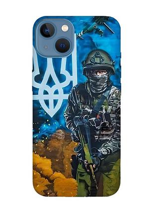 Матовый чехол с черными боками на apple iphone 13 :: защитник (принт 349)