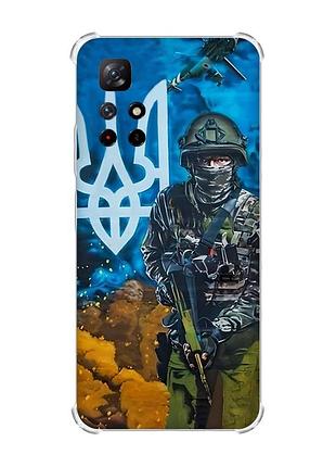 Чохол з потовщеними кутами на xiaomi redmi note 11 4g :: військовий (патріотичний принт 349)