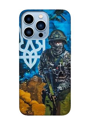 Матовый чехол с черными боками на apple iphone 13 pro max :: защитник (принт 349)