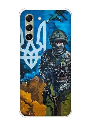 Чехол с утолщёнными углами на samsung s21 fe :: защитник (принт 349)