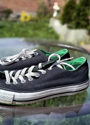 Оригинальные кеды converse chuck taylor all star | размер 42.5 (27.5 см) | черные с зеленым