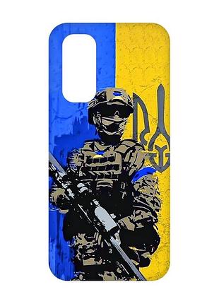 Матовый чехол с розовыми боками на xiaomi redmi note 11 4g :: солдат (патриотический принт 350)