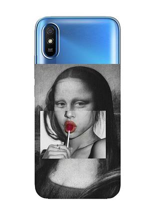 Чехол на xiaomi redmi 9a :: современная мона лиза (принт 351)