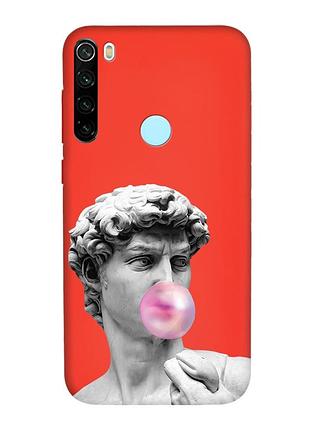 Матовый красный чехол на xiaomi redmi note 8t :: скульптура (принт 352)