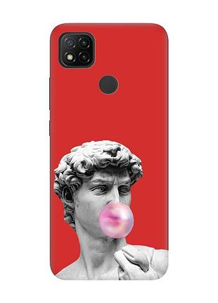 Матовий червоний чохол на xiaomi redmi 9c/10a :: скульптура (принт 352)