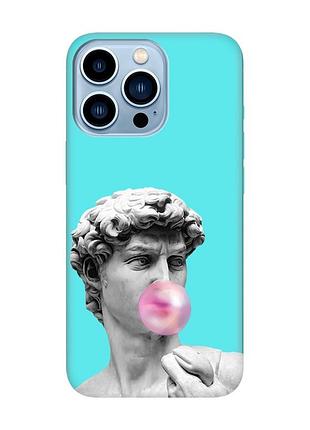 Матовий бірюзовий чохол на apple iphone 13 pro max :: скульптура (принт 352)
