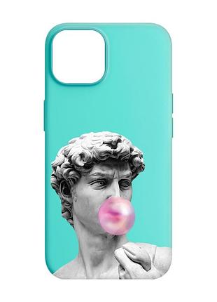Матовый бирюзовый чехол на apple iphone 14 :: скульптура (принт 352)