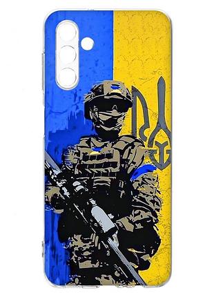 Чохол на samsung galaxy a54 5g / a546 :: солдат (патріотичний принт 350)