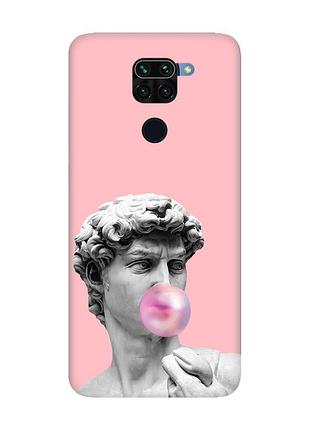 Матовый розовый чехол на xiaomi redmi note 9 :: скульптура (принт 352)