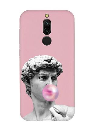 Матовый розовый чехол на xiaomi redmi 8 :: скульптура (принт 352)