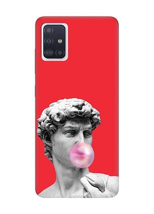 Матовый красный чехол на samsung galaxy a71 / a715 :: скульптура (принт 352)