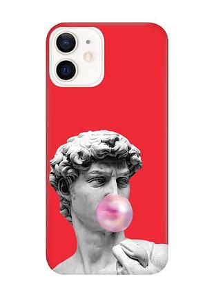 Матовий червоний чохол на apple iphone 12 / 12 pro (6.1) :: скульптура (принт 352)