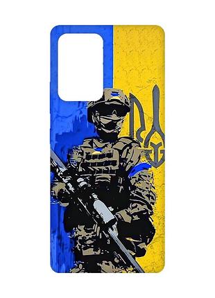 Матовый чехол с розовыми боками на samsung galaxy a52 :: солдат (патриотический принт 350)