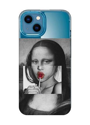 Чехол для iphone 13 mini :: современная мона лиза (принт 351)