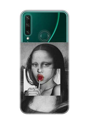 Прозорий чохол на huawei y6p :: сучасна мона ліза (принт 351)
