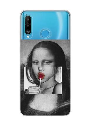 Чехол на huawei p30 lite :: современная мона лиза (принт 351)