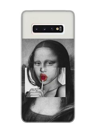 Чехол на samsung galaxy s10 :: современная мона лиза (принт 351)