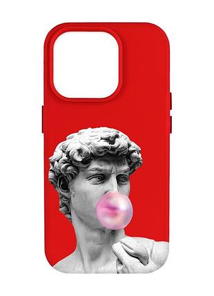 Матовий червоний чохол на apple iphone 14 pro max :: скульптура (принт 352)