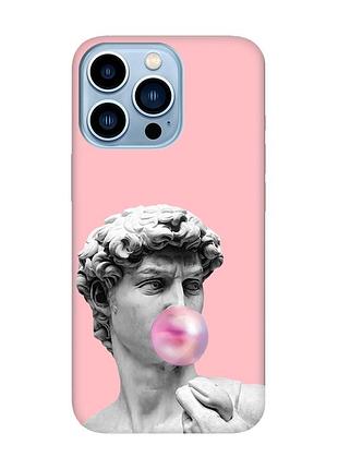 Матовий рожевий чохол на apple iphone 13 pro max :: скульптура (принт 352)