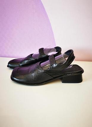 Винтажные кожаные туфли-босоножки pretty (tacunia) слингбеки (slingbacks) 🖤