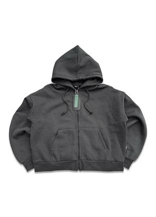 Зіп худі cropp zip hoodie кроп кофта світшот зіпка сіра sweatshirt