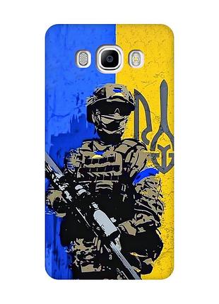 Матовий чохол з рожевими боками на samsung galaxy j7(2016) j710 :: солдат (патріотичний принт 350)