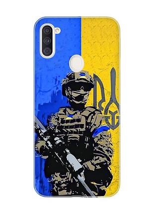Чехол на samsung galaxy a11 :: солдат (патриотический принт 350)