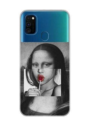 Чехол на samsung galaxy m30s/m21 :: современная мона лиза (принт 351)