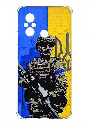 Чохол з потовщеними кутами на xiaomi redmi 12c :: солдат (патріотичний принт 350)