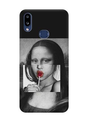 Матовий чорний чохол на samsung galaxy a10ѕ a107 :: сучасна мона ліза (принт 351)