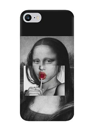 Матовий чорний чохол на iphone 7 / 8 :: сучасна мона ліза (принт 351)