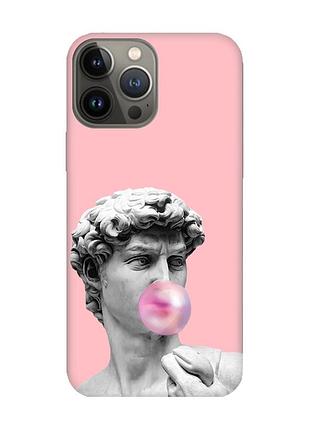 Матовый розовый чехол на apple iphone 13 pro :: скульптура (принт 352)