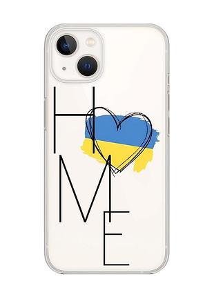 Прозрачный чехол с защитой камеры на iphone 14 plus :: дом украина (принт 353)