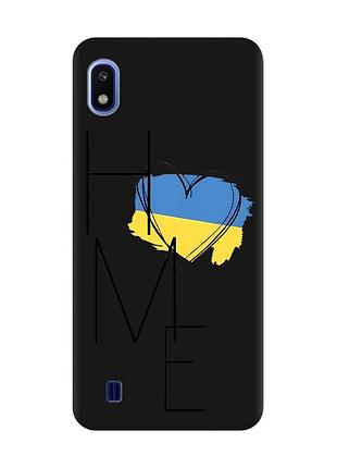 Матовый черный чехол на samsung galaxy a10 (2019) a105 :: дом украина (принт 353)
