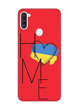 Матовий червоний чохол на samsung galaxy a11 :: дім україна (принт 353)
