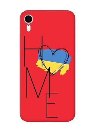 Матовий червоний чохол на apple iphone xr :: дім україна (принт 353)